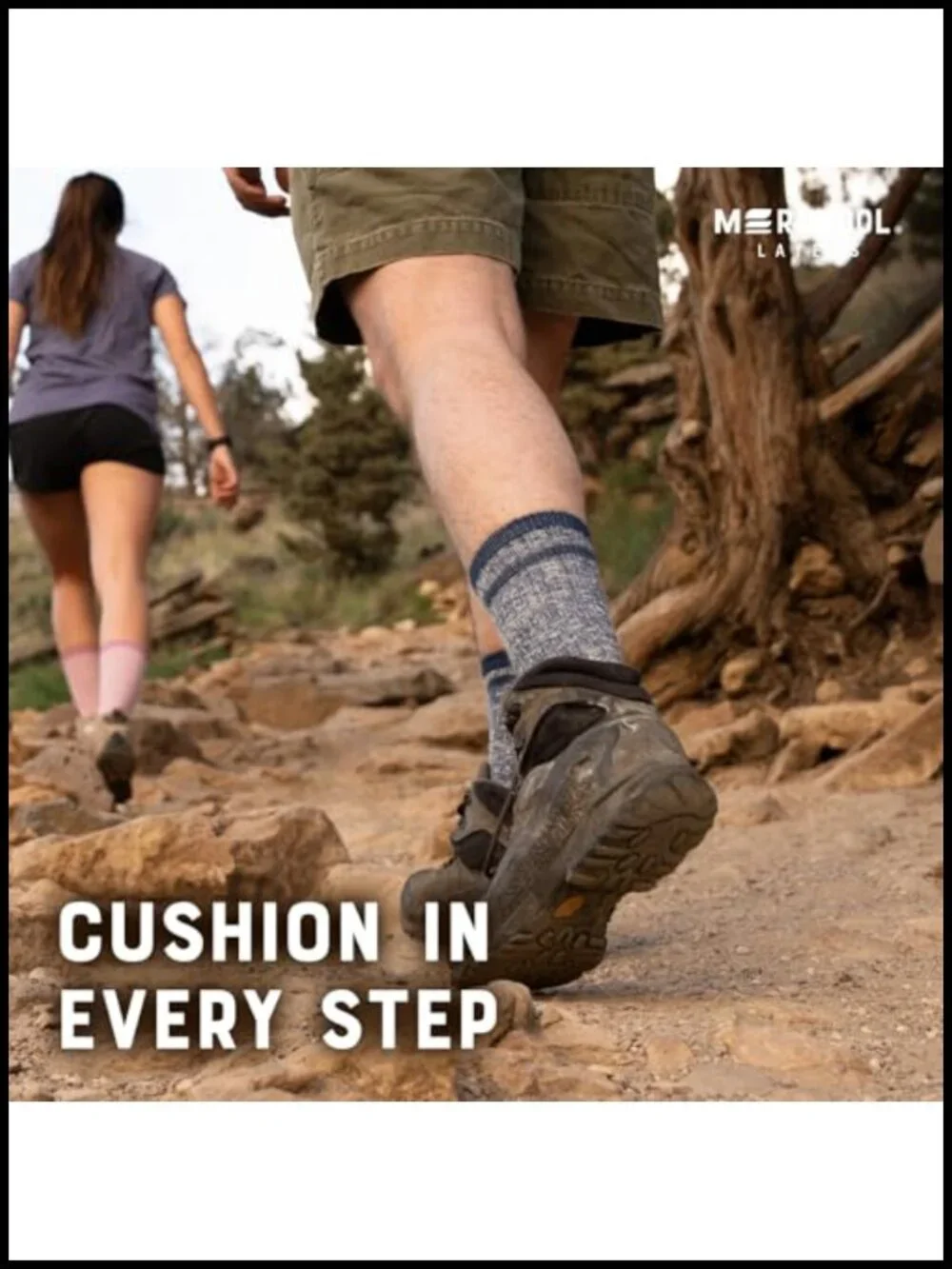 3-Pack Merino Wool Midweight Hiking Crew Socks with Snug Calves,